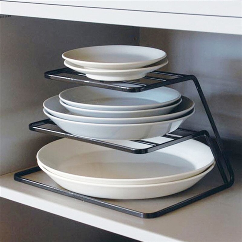 Layered Storage Rack Cabinet Shelf Tableware Storage Rack Closet Organizer Bowl Holder Dish Drying Rack Kitchen Storage Shelf