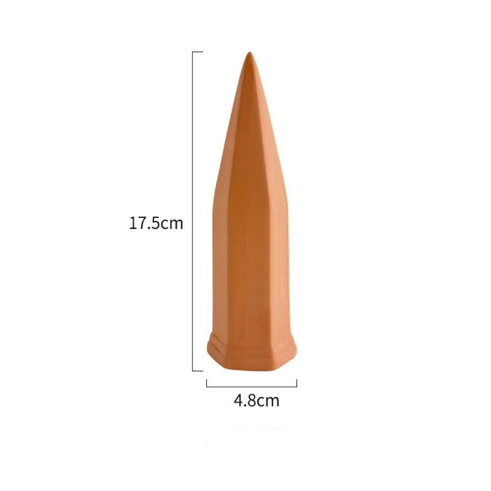 Plant Self-Watering Stake Garden Terracotta Water Dripper Spike Cone Shaped Clay Auto-Water Irrigation System For Indoor/Outdoor