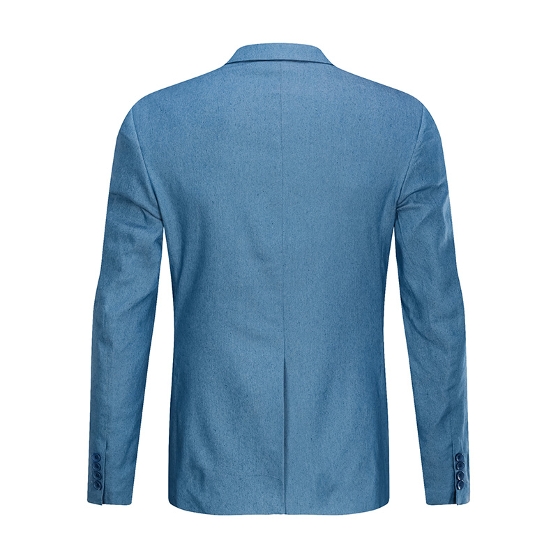 algodón slimfit Blazer hombres trabajo Oficina solo botón bolsillo chaqueta masculina Casual busniess denim de talla grande trajes blazers esmoquin