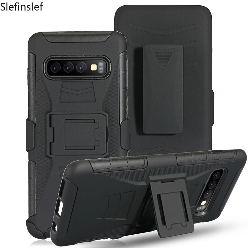 Armor Case Cases Shockproof Kickstand Belt Clip Back Cover For Samsung S4 S5 Neo S6 S7 S8 S9 S10 Plus lite Note 3 4 5 8 9 10 Pro