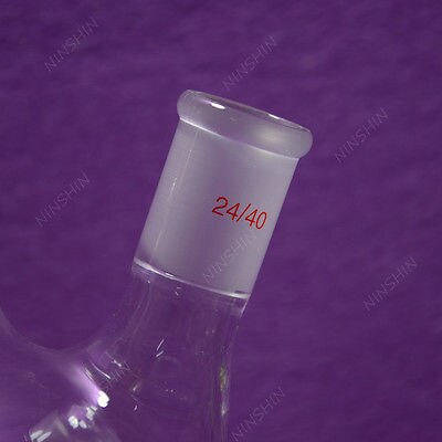 2000 ML, 4 Hals, 24/40, Platte Bodem Kolf, Vier Hals, 2L, lab Glaswerk 24/40