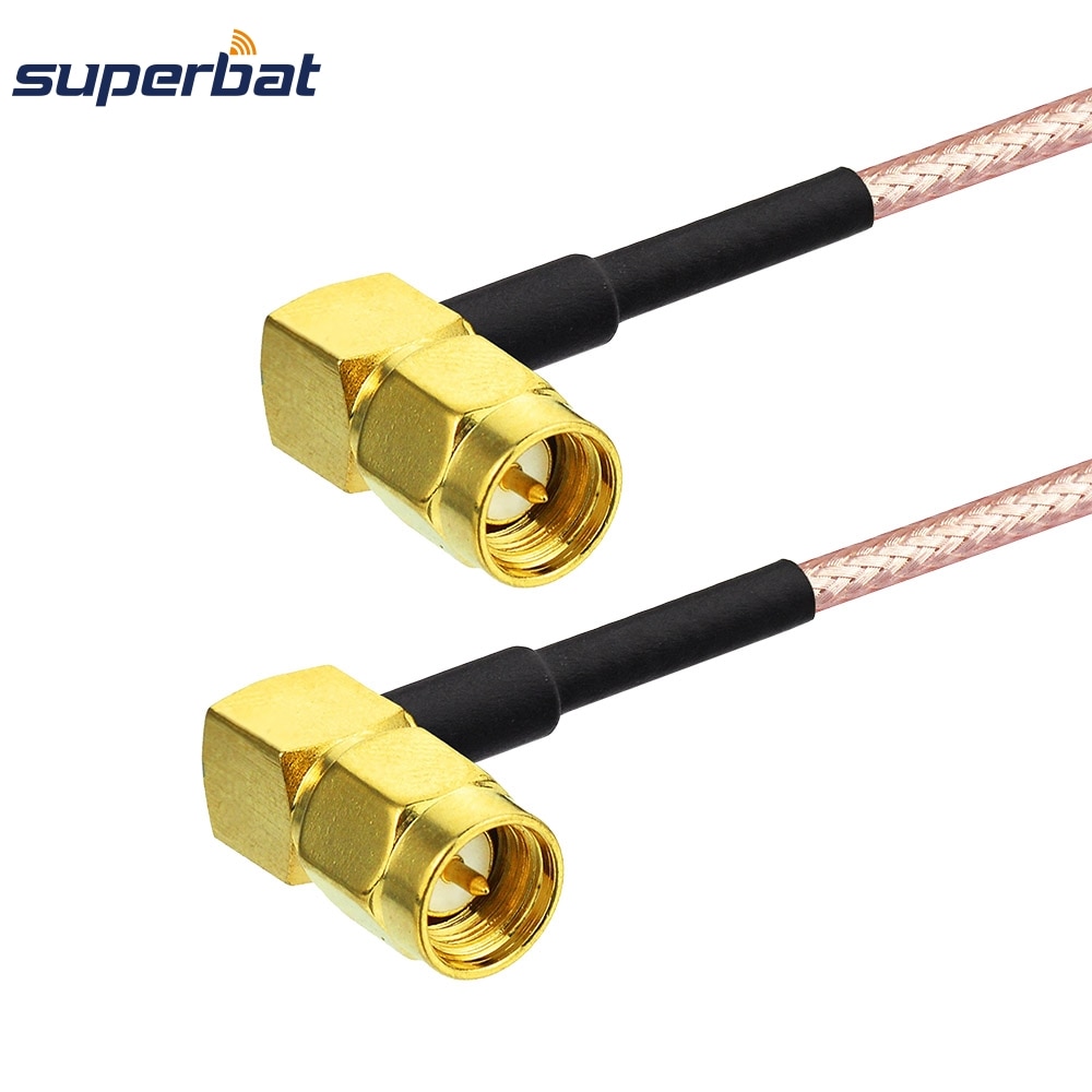 Superbat Sma Male Naar Sma Male Plug Haakse Connector Pigtail Jumper Kabel RG316 Draadloze Wi-fi Radio