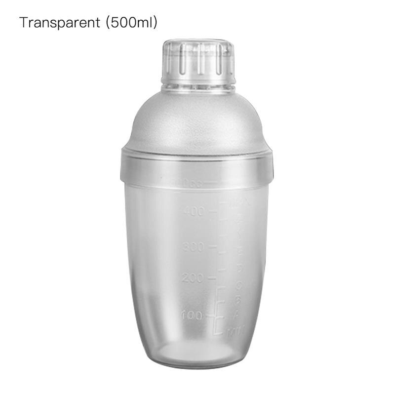 Plastic Martini Cocktail Shaker 350ml/530ml/700ml/1000ml Wine Beverage Mixer Wine Shaker Cup Drink Mixer Barware Boston Bar Tool: Light Grey