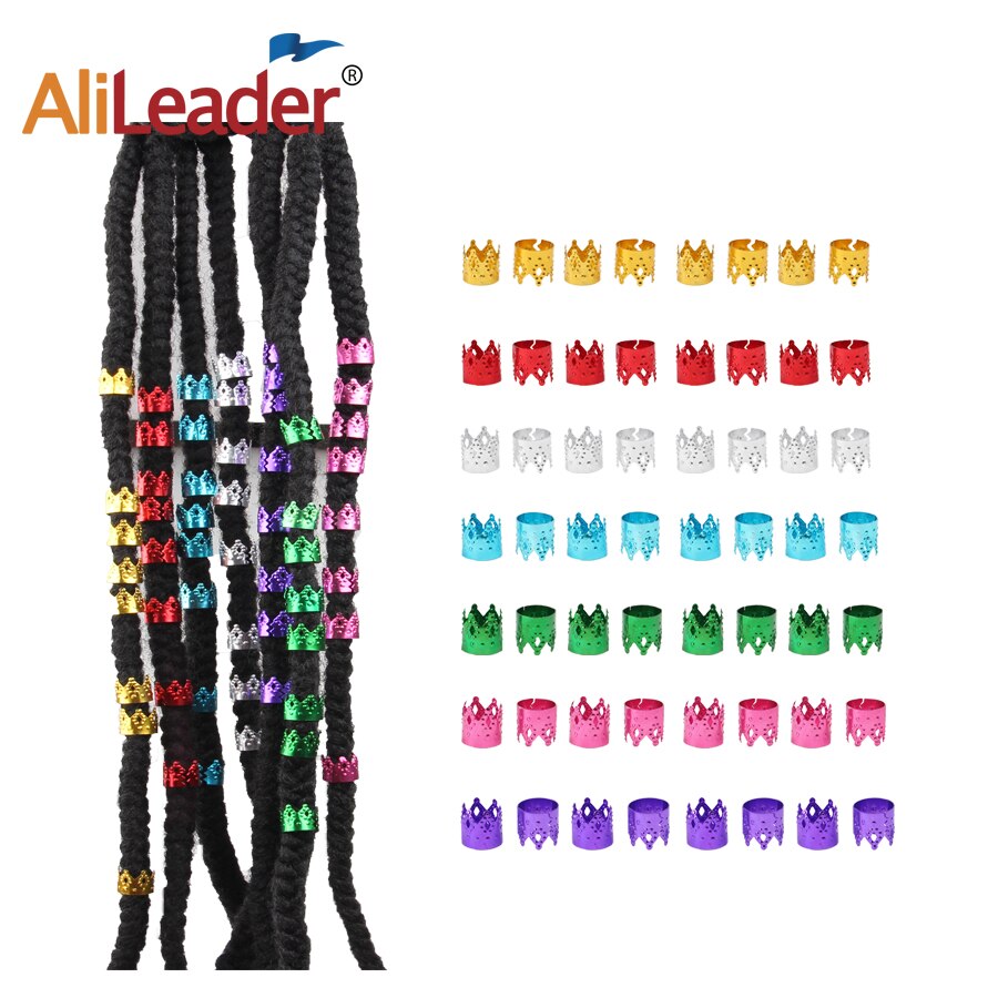 Alileader Krone Ringe Für Zöpfe Metall Perlen Für fürchtet mischen Farbe Perlen Einstellbare Haar Kasten Zöpfe Ring Krone Schmuck Metall perle