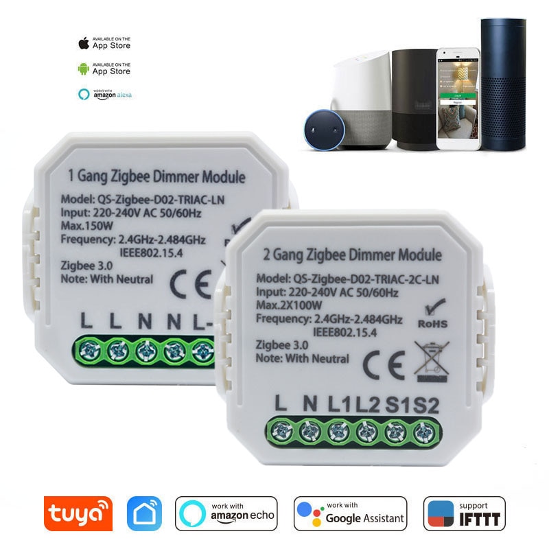 Geen nuldraad nodig, SONOFF ZBMINIL2 Zigbee slimme lichtschakelaar (2-weg), werkt met Alexa, SmartThings Hub, Google Home en SONOFF ZBBridge-P, ZigBee Hub vereist (4 stuks