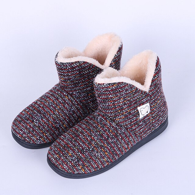 Stivali da neve caldi e morbidi stivali invernali da donna stivaletti da donna stivali da donna antiscivolo morbidi piatti stivaletti da lavoro a maglia per la casa scarpe invernali: Rosso / 6.5