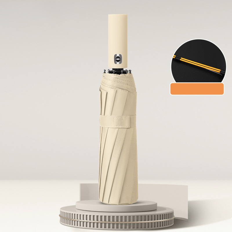Xiaomi forsterket paraply 24- to bein, sterk vindbestandig paraply for menn, solrik anti-uv solkremparaply for kvinner: Hvit