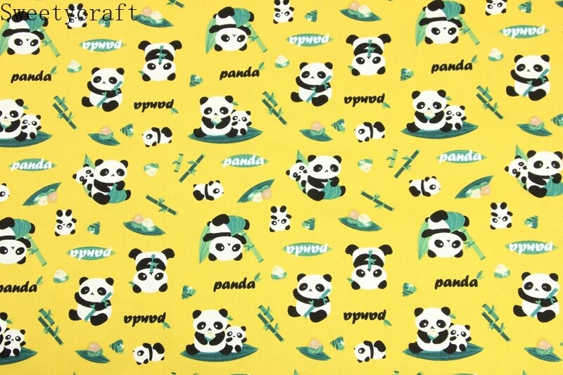 110x45cm Thick cotton fabric by Yard Animal Panda printed Cloth Handmade Sewing Bag Patchwork Material Accessories Home Textile