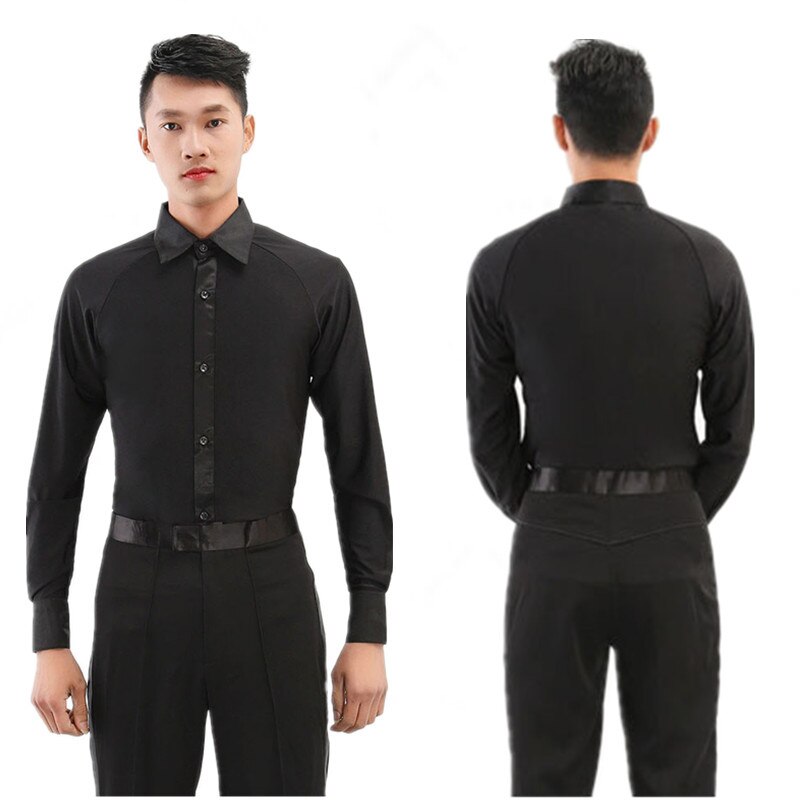 Camisetas de práctica de baile latino para hombres adultos, ropa de baile latino, Vals, baile de salón, ropa de rendimiento, camisas de hombre latino,