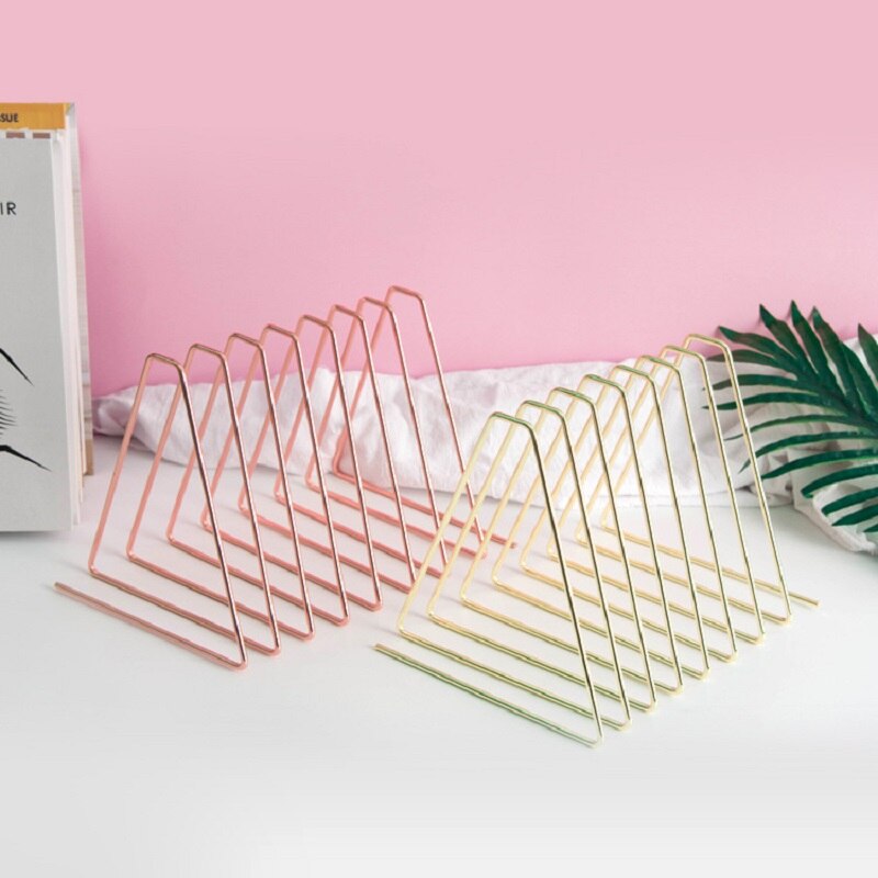 nordisch Gold Versenkbare Magazin Halfter Metall Dreieck Schreibtisch Organizer Lagerung Papier Dokument Fach Datei Ordner Büro Zubehör