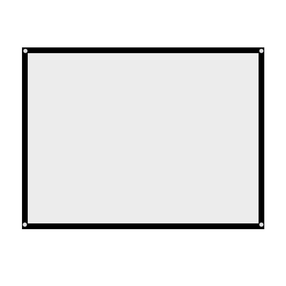 Soonhua opvouwbaar zwart randprojectiescherm voor aan de muur 4:3 draagbare projectieschermen met ophanggaten wit