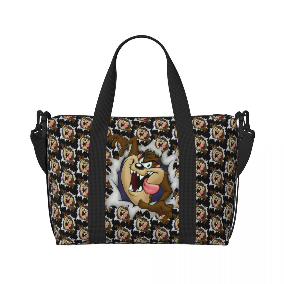 Custom Tasmanian Devils Beach Tote Bag Women Extra Large Gym Carry On Taz Cartoon Comic Travel Shopping Bags