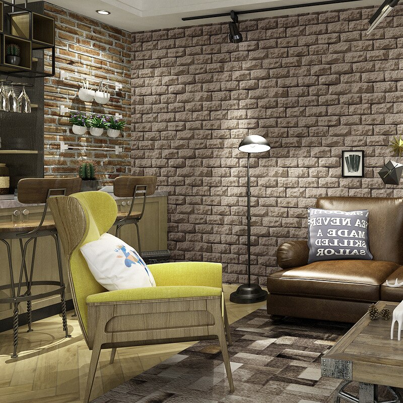 Brick Pattern Wallpaper Retro Nostalgic Simulation Stereo Marble Antique Brick Stone Bar Restaurant Background Wall Wallpaper
