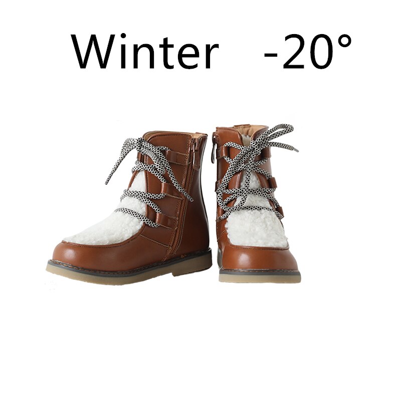 Littlesummer chłopiec&#39;s Chelsea buty wełna jagnięca moda dziewczyny jaskółka oknówka buty zimowe jesień wiosna antypoślizgowe chłopcy dzieci buty: brązowy winter / 24 (insole 16cm)