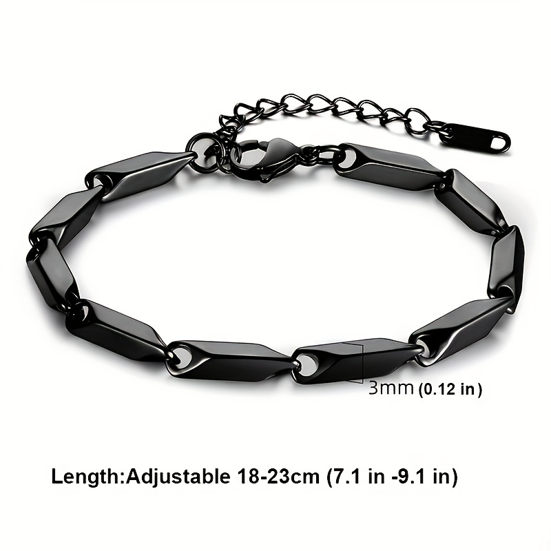 1pc mode titanium stalen herenarmband, gedraaide bamboebladketting mode veelzijdige armband voor mannen en vrouwen