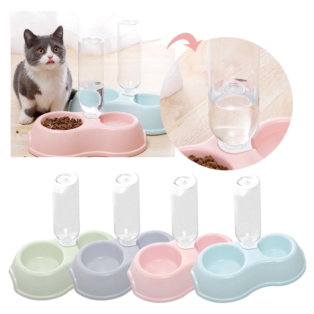 No-slip recipiente de alimentación para mascotas de perro Fuente de bebida para gatos mascotas tazón de agua cachorro gato comer beber plato dispensador de comida