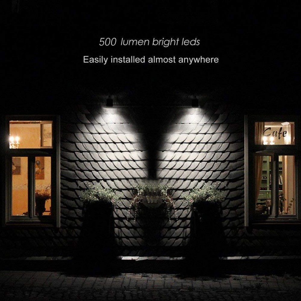 DCOO 360 Degree Rotary Motion Sensor Spotlight IP65 Waterproof 4LED Outdoor LightsBattery Operated Lamp Security Lights For Wall