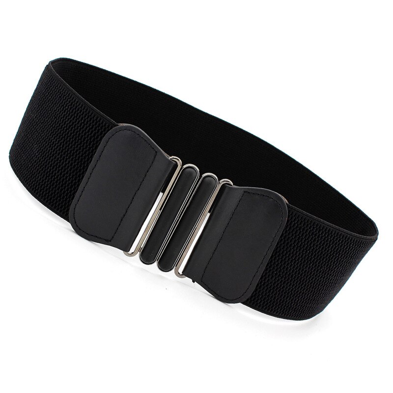 Women Belt Waist Belts Lady Solid Stretch Elastic Wide Belt Dress Adornment for Women Waistband 7.5cm Width 65cm Long