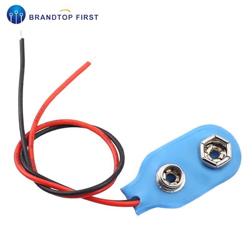 Conector de clip de presión de batería de 9V, soporte de cables de plomo Tipo I