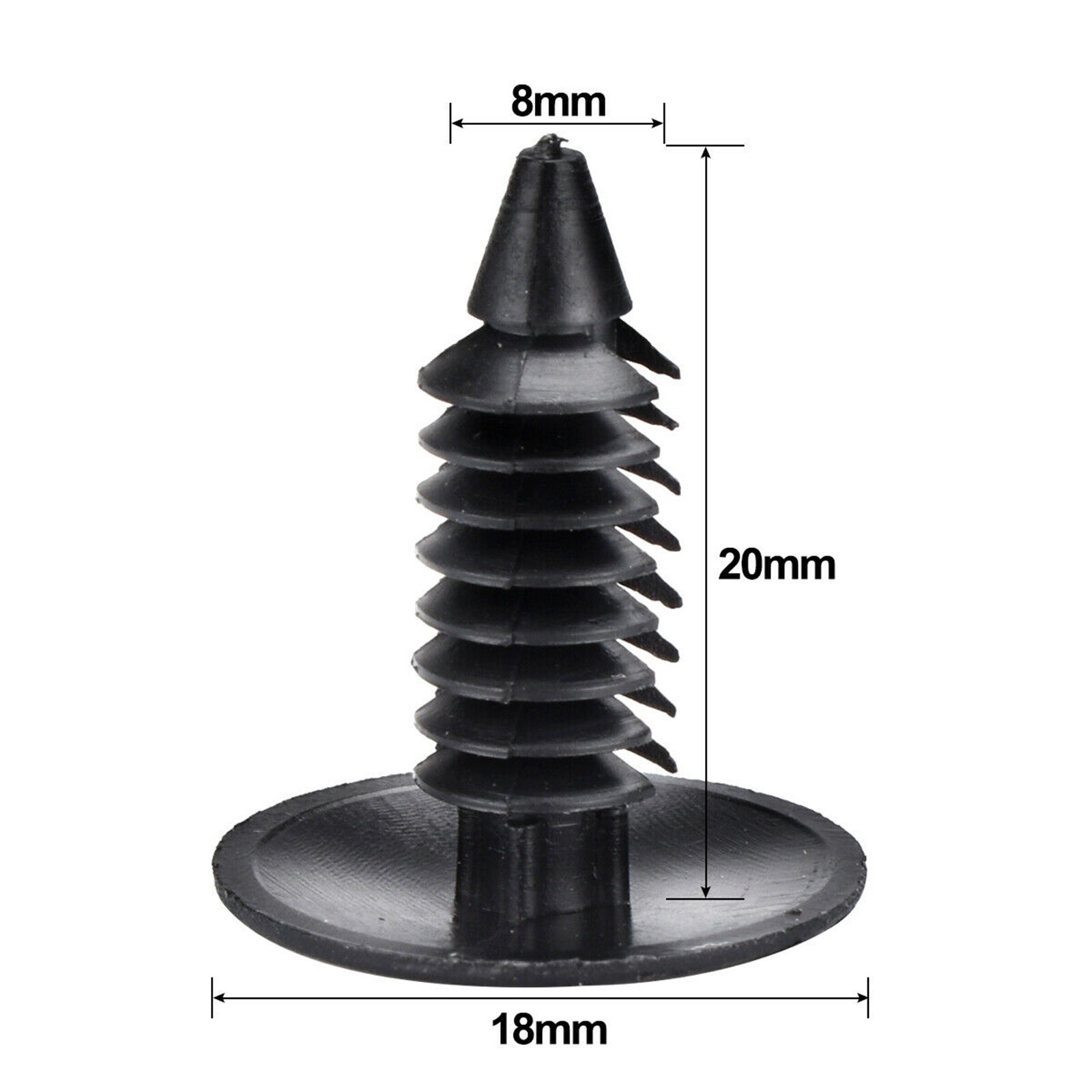 Clips de carenado con remaches de plástico para coche, accesorio Universal para Honda, Yamaha, Suzuki, Kawasaki, disponible en 2 tamaños, 6mm y 8mm, color negro, 50/100 Uds.