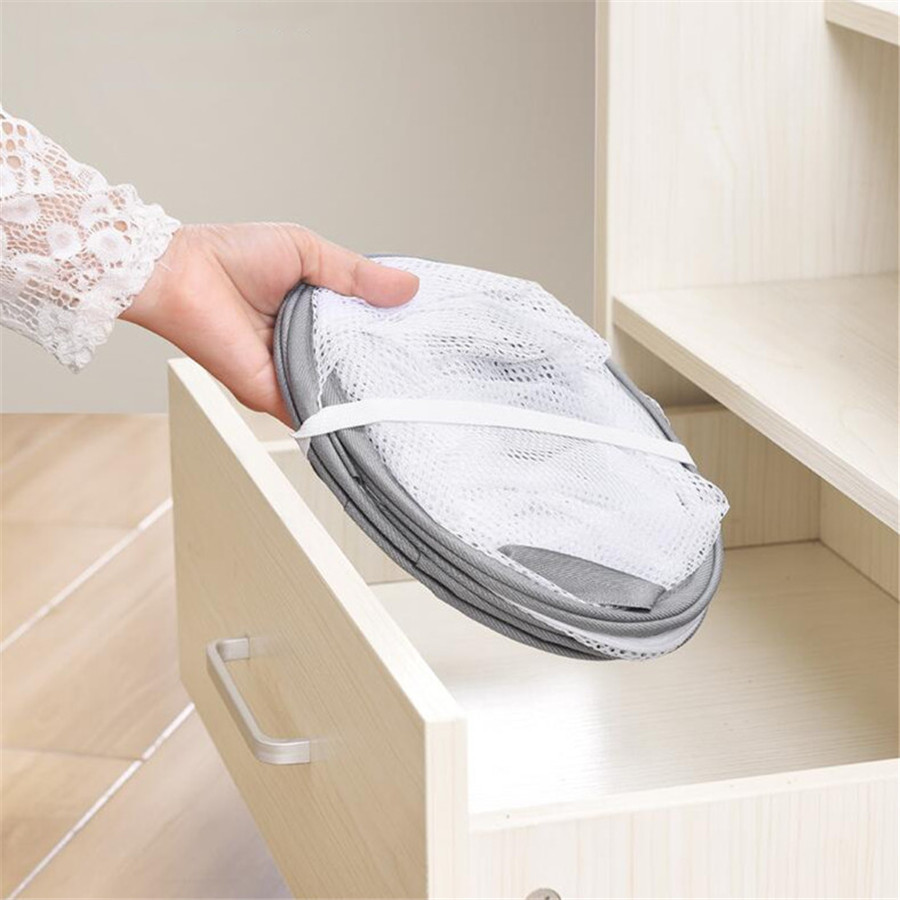 Windproof Clothes Dryer Drying Rack for Sweaters Hanging Laundry Basket Mesh Folding Nets Double Layer