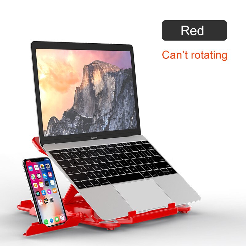 Laptop Stand Rotatable Adjustable notebook mobile phone holder monitor base portable accessories: Red Normal