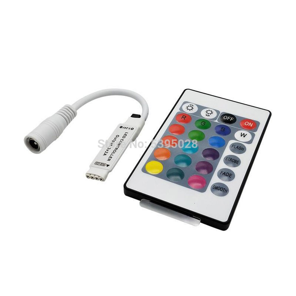 Led controller ir rgb trådløs mini controller til rgb 3528 5050 led strip lys dæmper  dc12v