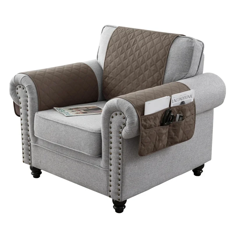 1impostato diviso Sedia reclinabile Bracciolo Copertura Antiscivolo Cani animale domestico Divano Bracciolo Asciugamano Poltrona Schienale Divano Coperture per Soggiorno: Granato