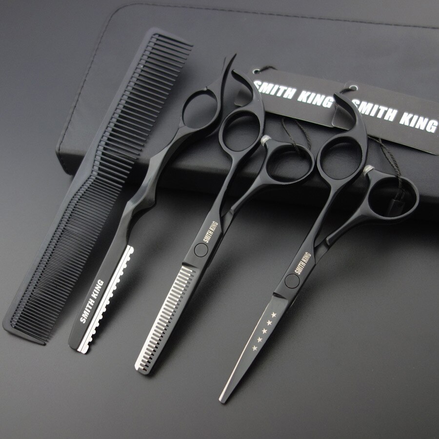 Kit de tesouras, tesouras e pente de cabelo profissionais de 5.5 polegadas., kit de lâminas, cortes e desbastes de alta qualidade.: with Razor