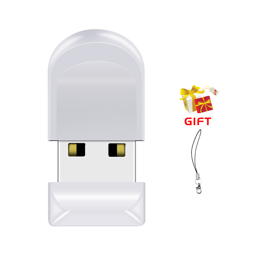 Black Mini Pen Drive 128GB High Speed Memory Stick Pen drive 64GB USB 2.0 Oval Flash Drive Convenient Business Key Chain: WHITE / 32GB