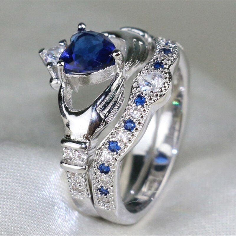 Luxe liefdeshartvormige kroonring voor dames, trouwringen, accessoires, sieraden, ring voor meisjes, valentijnsdag