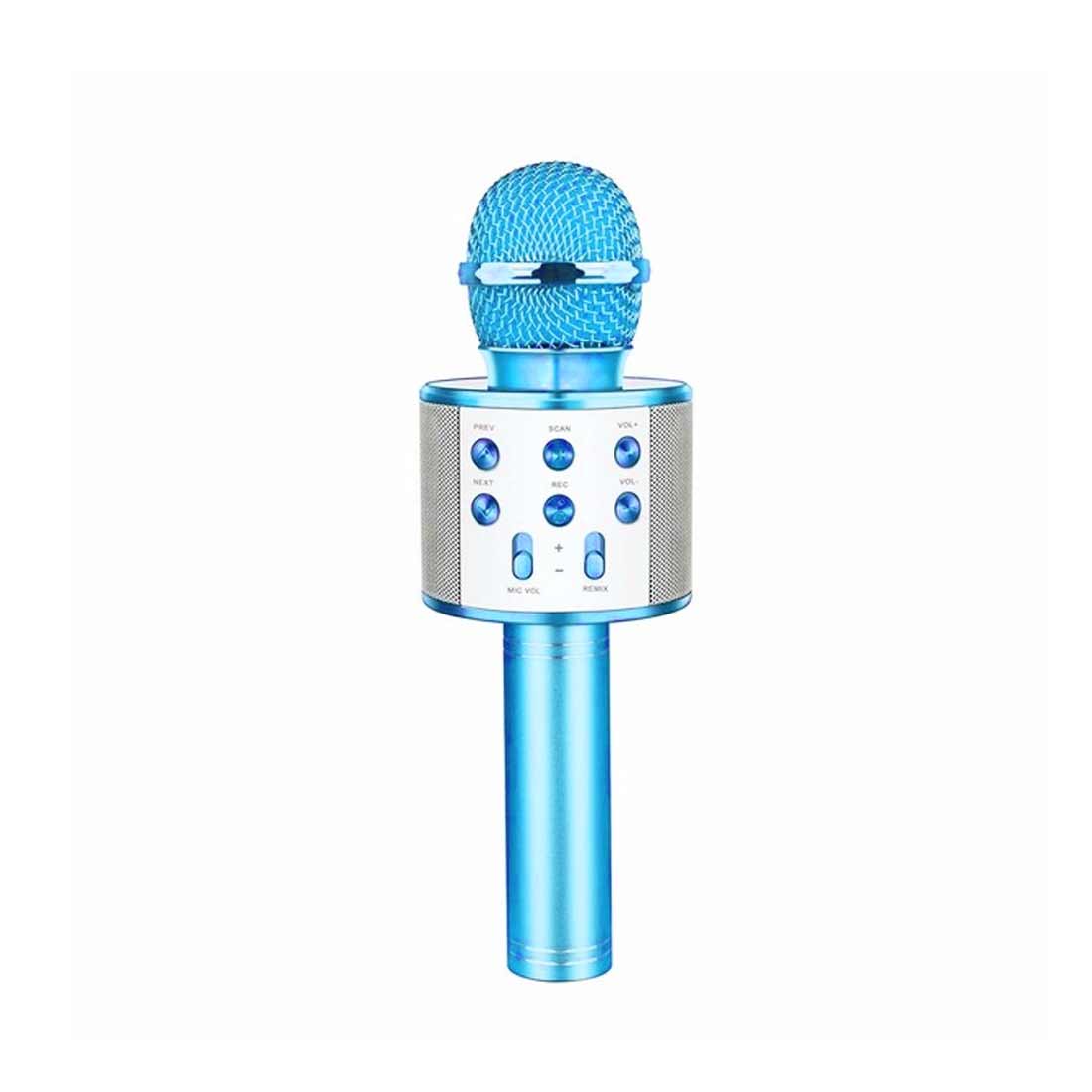 Bluetooth Wireless Microphone Speaker Handheld Microphone Karaoke Mic Music Player Singing Recorder Wireless mic: Blue
