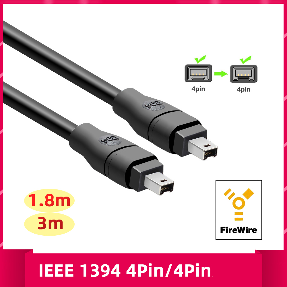 Firewire premium-kabel 800 ieee 1394b 9- bens  to 9- bens 9- bens  to 4- bens ieee 1394a 6- bens  to 6- bens han-til-han 1394 linjer til pc, dv, ilink: Orange / 3m