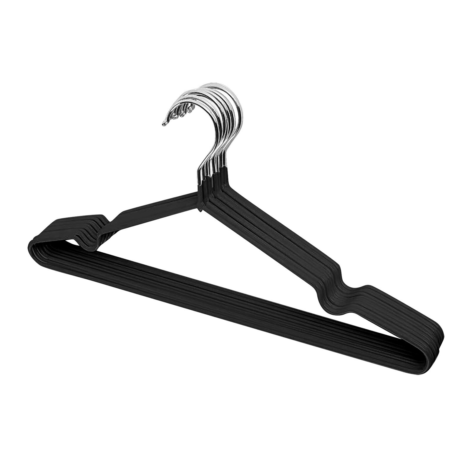 10pcs Non Slip Velvet Hangers Multi-functional Clothes Hanger Space Saving Rack For Home Metal Stainless Steel Clothes Hanger: A