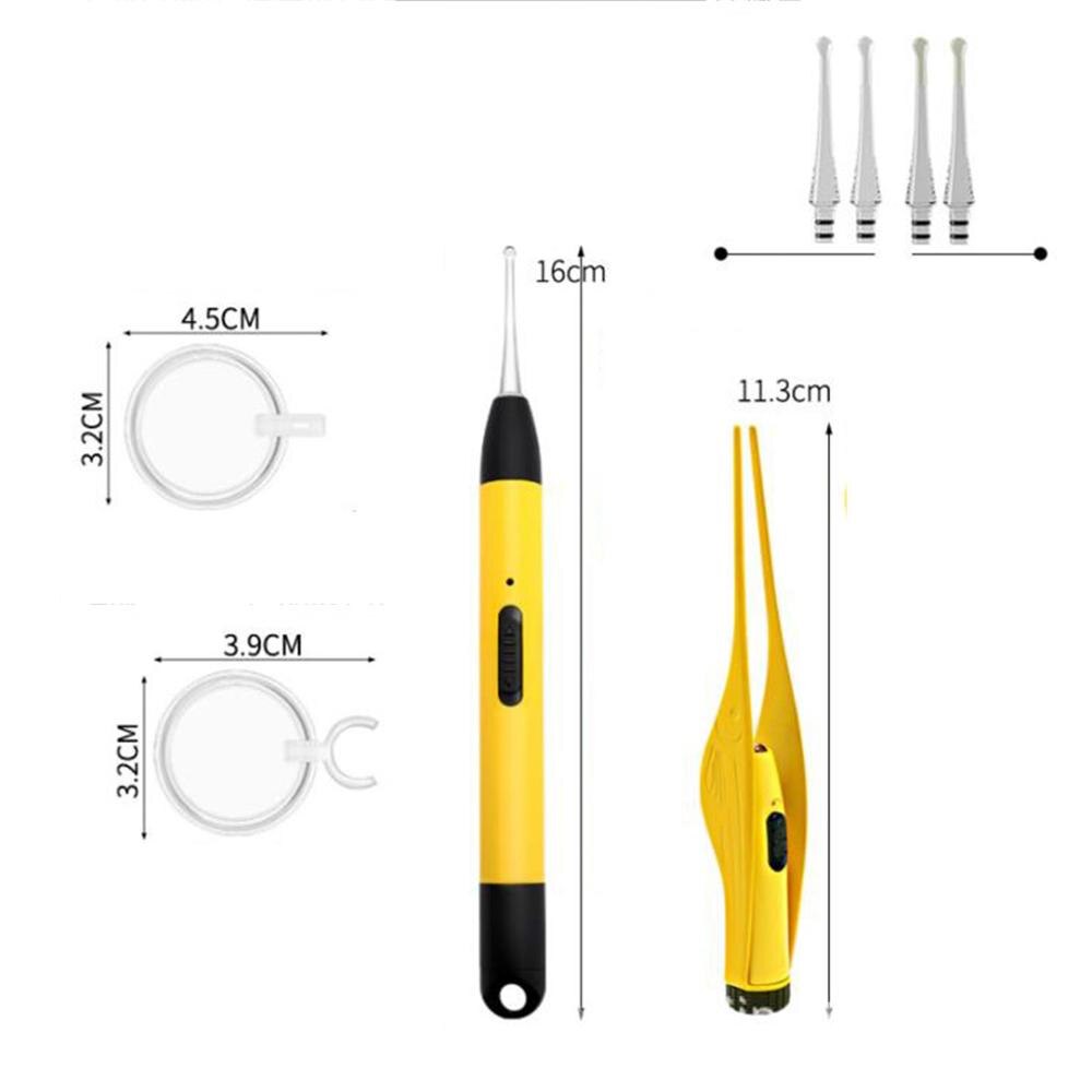 Soft Ear Cleaner Ear Wax Removal Earpick Tool +Magnifier Ear Care Products Ear Tweezers with LED Light