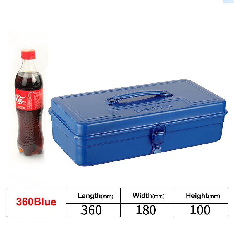 Boîte à outils valise professionnelle étanche organisateur vide fer à la maison grand rangement en métal boîte à outils Portable polyvalente: 360 blue