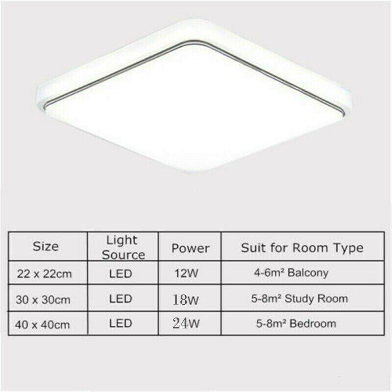 LED Ceiling Light Square Panel Down Lights Living Room Bedroom Kitchen Wall Lamp