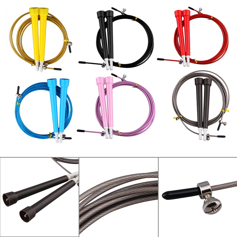 3M Steel Wire Skipping Skip Adjustable Jump Rope Black Blue Red Crossfit Fitnesss Equimpment Exercise Workout