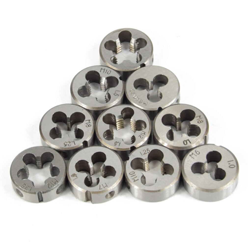 11 Pcs Metric Tap Die Set Carbon Steel Screw Thread Drill Kit Taps Wrench Kit Thread Gauge Hand Tools