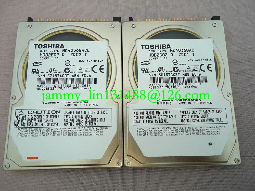 MK4036GAC MK4036GACE DISK DRIVE HDD2E02 2G02 DC+5V 1.3A/1.1A 40GB 8455MB FOR mercedes-benz car HDD navigation system