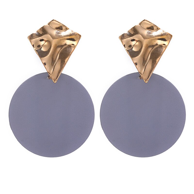 Trendy Zwarte Ronde Metalen Oorbel Voor Vrouwen Goud Glanzend Glad Lange Oorbellen Statement Sieraden Pendientes Bijoux: E979HUI