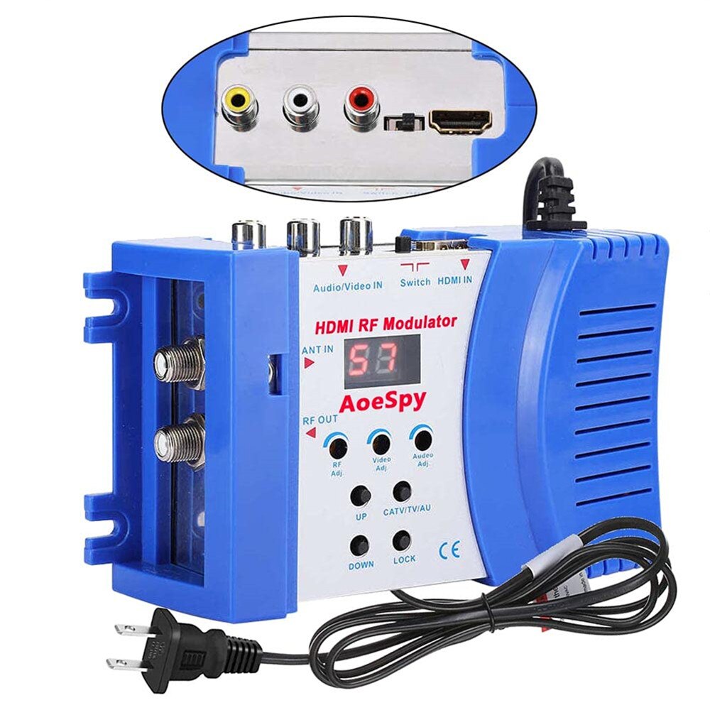 SDR HDM69 Digital RF HDMI-compatible Modulator AV to RF Converter VHF UHF PAL Standard Portable Modulator for EU 100-240V