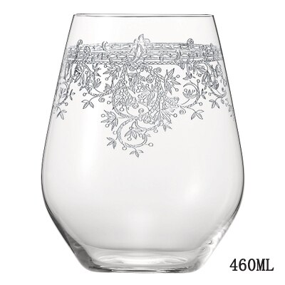 Snidade blommor kristallglas kopp tumlare glas whisky te juice glas vin koppar bar hotell fest bröllop drinkware: 460ml