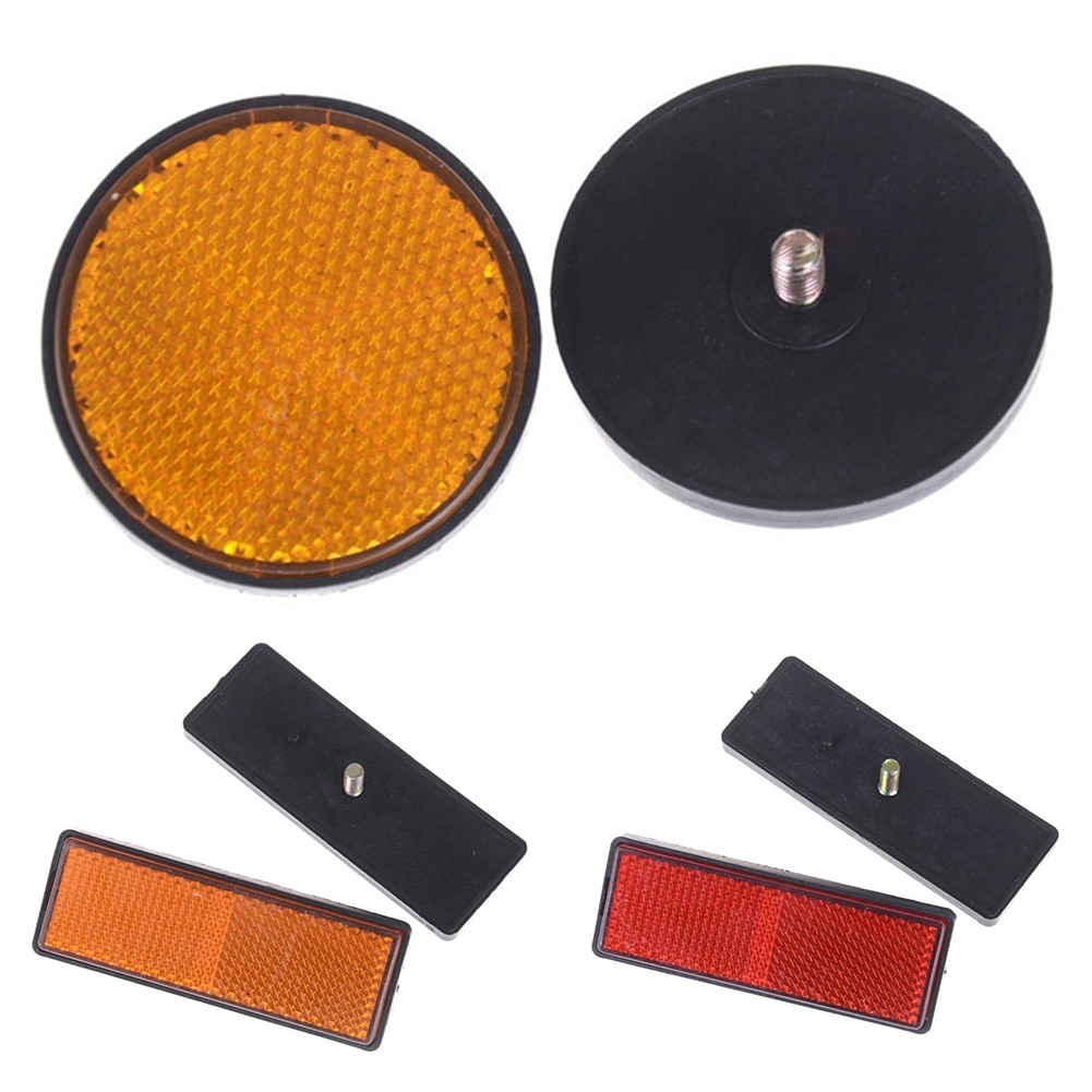 Cinta de advertencia redonda rectangular, calcomanías reflectantes de seguridad para coche, motocicleta, bicicleta, caravana, camión, tornillo de seguridad, 2 uds.