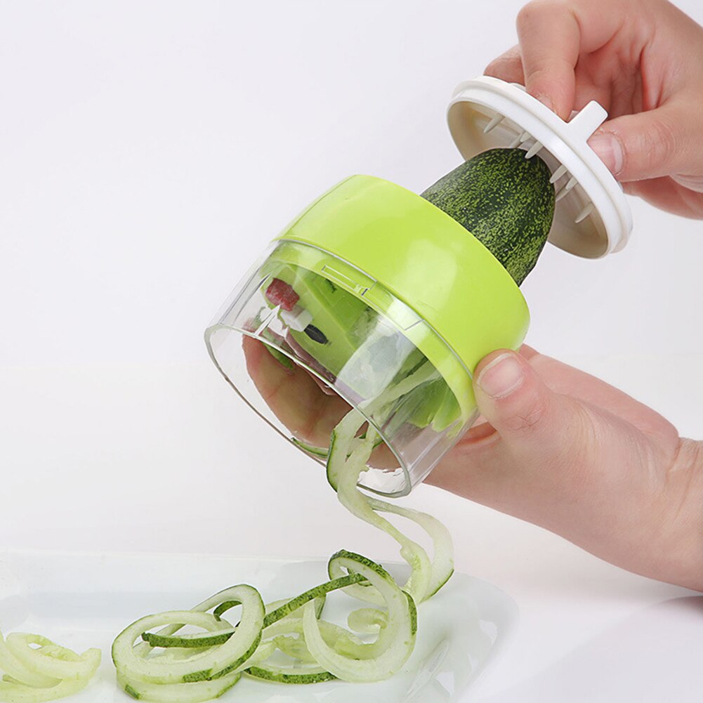 Handheld Spiralizer Groente Fruit Slicer 4 In 1 Verstelbare Spiraal Rasp Cutter Salade Gereedschap Courgette Noodle Spaghetti Maker