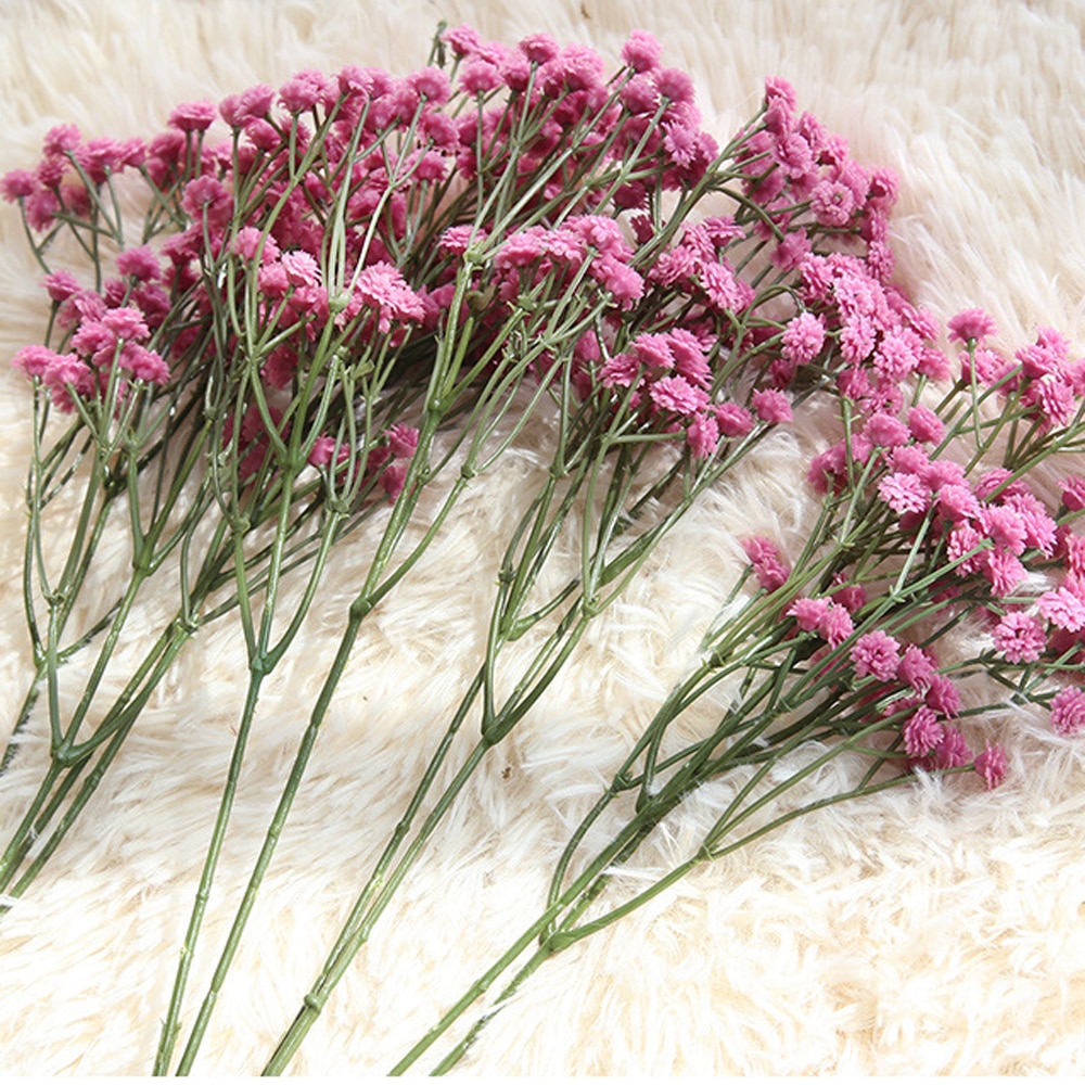 90 hoder kunstige blomster falske gypsophila bryllup dekorasjon bursdag gjør-det-selv foto rekvisitter blomsterhoder gren hjemmeinnredning blomst