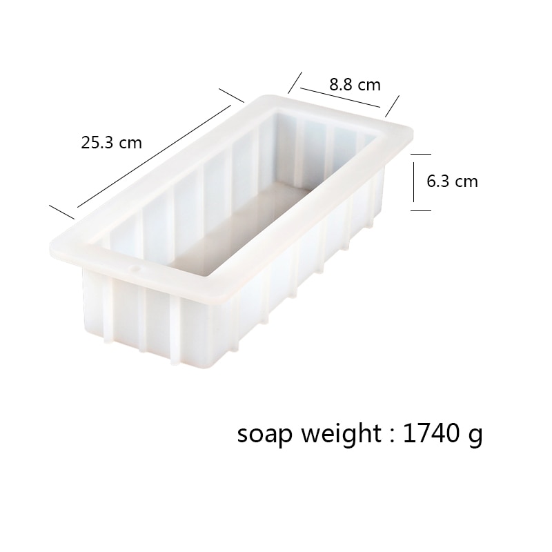 Nicole Rendering Zeep Siliconen Mal Met Transparante Verticale Acryl Duig Wit Rechthoekige Mould Voor Diy Handgemaakte
