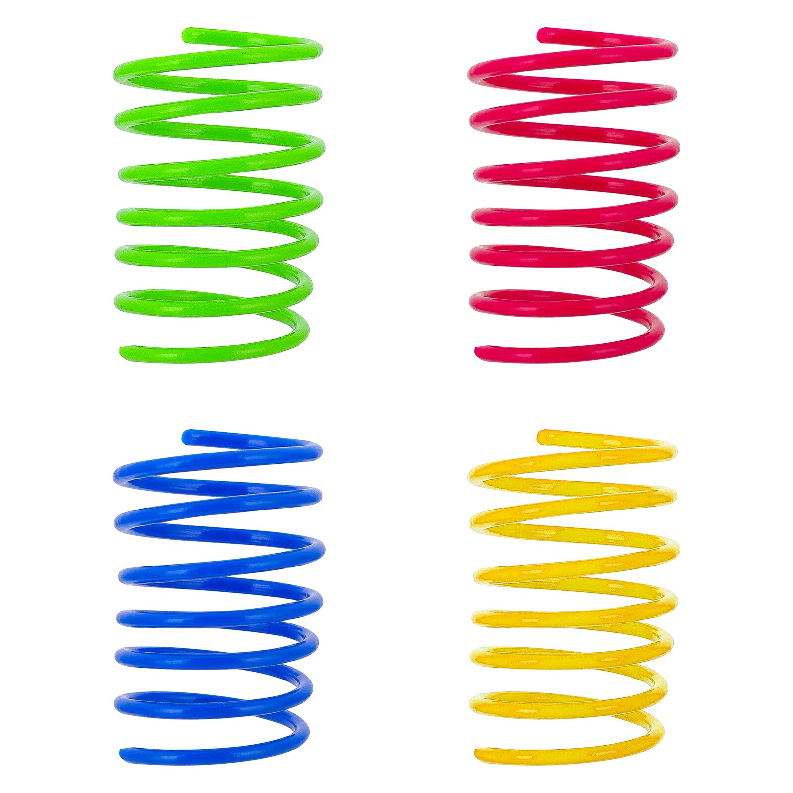 4/8Pcs Kat Lente Speelgoed Plastic Kleurrijke Spoel Spiraal Springs Pet Action Breed Duurzaam Interactieve Speelgoed Brain Game kat Speelgoed: Multicolor 4PCS