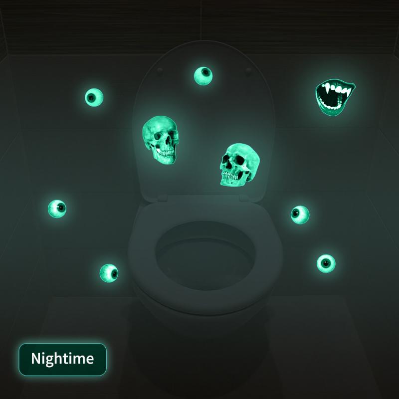 1Set Halloween Glow Stickers Glow In The Dark Halloween Stickers Pompoen Decoratie Posters Slaapkamer Woonkamer Halloween