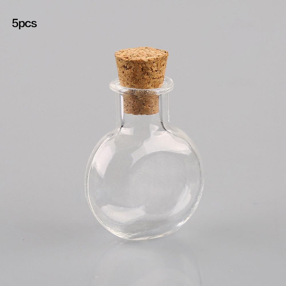 5 pièces bricolage pendentifs bouchon de liège flacon de stockage Mini verre bouteilles de liège vides échantillons pots souhaitant bouteille de mariage décoration de la maison: 2